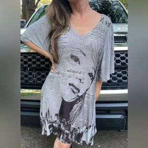Vintage NY newspaper print dress